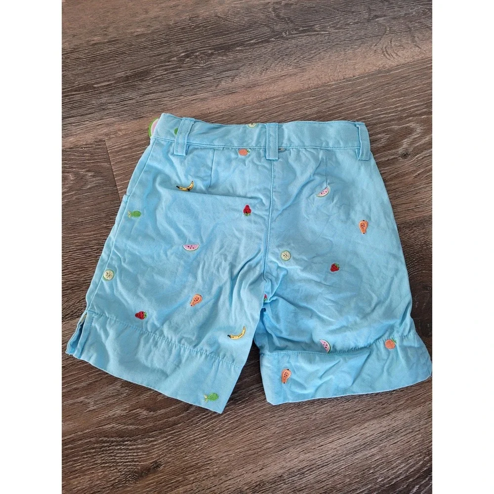 Gymboree Toddler Girl 3 Blue Fruit Embroidered Shorts Watermelon Keychain‎ #1
